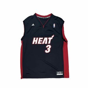 00s NBA adidas ユニフォーム ゲームシャツ Dwyane Wade ウェイド　Miami heat ヒート　bboy street hiphop