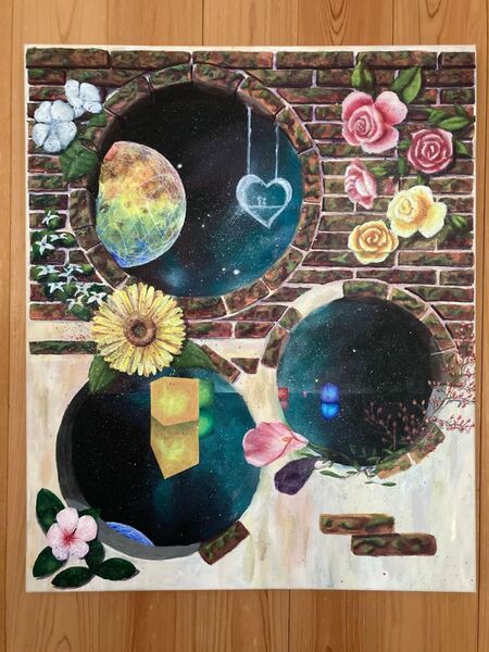 真作・一点物 アート作品 テーマ「対」幻想的 絵画