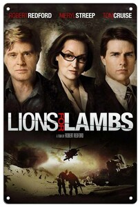 映画【トム・クルーズ/Tom Cruise】大いなる陰謀 / Lions for Lambs メタルプレート ブリキ看板 サビ風なし -12