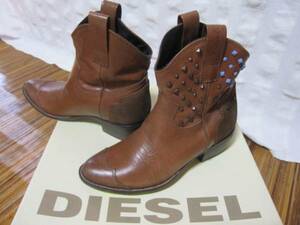 DIESEL ITALY ウエスタンブーツショート丈　スタッズ付 送料込