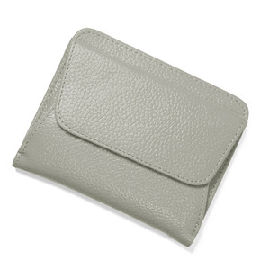 ☆ グレー ☆ Blanc Pomme 二つ折りボックス型ミニ財布 二つ折り財布 本革 Blanc Pomm 財布 サイフ レディース メンズ 薄い財布