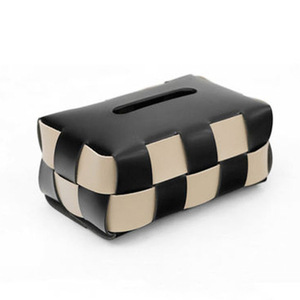 * black × beige * tissue case cover check pattern yticase5103 tissue case leather city pine pattern tissue box 