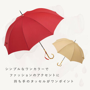 ☆ ギンガムチェック/サックス ☆ because ビコーズ バンブーハンドル 長傘 ビコーズ 傘 because 雨傘 長傘 晴雨兼用 UVカット 日傘の画像5