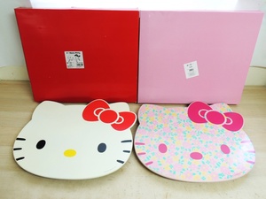 未使用 サンリオ Hello kitty ハローキティ KTDカットテーブル ２台セット カオR ハナガラ 折りたたみ ミニテーブル