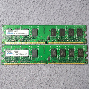 DDR2-800 PC2-6400 I/O DATA 2GB x 2枚 計4GB 未使用 長期保管品