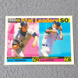 .. герой / Landy * Johnson Upper Deck 1995 HIDEO NOMO / RANDY JOHNSON COLLECTOR'S CHOICE редкий редкость бейсбол коллекционные карточки 