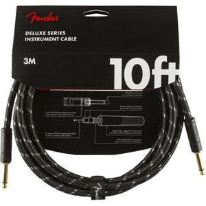 フェンダー Fender Deluxe Series Instrument Cables SS 10' Black Tweed ギターケーブル ギターシールド