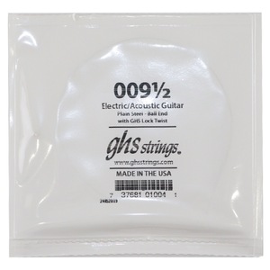 GHS 009 1/2 Singles Plain Steel Strings .0095 ギター用 バラ弦 ギター 弦 バラ売り