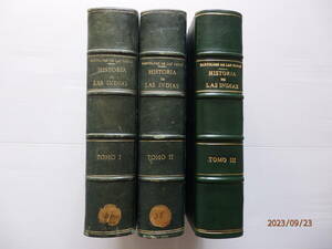 ラス　カサス　インディアス史　HISTORIA DE LAS INDIAS 全3冊　スペイン語原書　