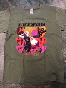 新品サイズL/送料230円/同梱2枚可/ギルダン5.3oz /バーバレラ Barbarella /ジェーンフォンダ /Tシャツ /army green