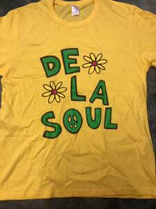  new goods size L/ postage 230 jpy / 2 sheets including in a package possibility /cotton100%/DE LA SOULtela soul /HIPHOP hip-hop / band T-shirt / yellow 