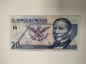 460.メキシコ1枚(1992年)紙幣 旧紙幣 世界の紙幣