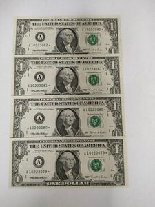 A 657. USA 1995 Star Note 4 Serial Number Banknotes