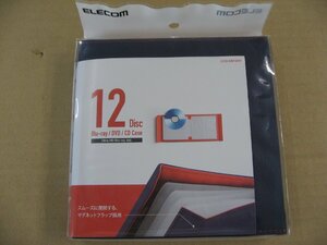 エレコム ELECOM　手帳型メディアケース(マグネット開閉)　CCD-CB12シリーズ CCD-CB12NV Blu-ray/Ultra HD Blu-ray/DVD/CD Disc