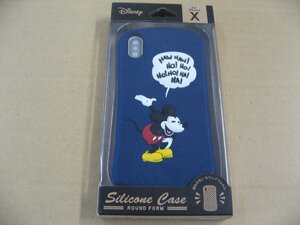 PGA　iPhoneX用 シリコンケース ミッキーマウス／ネイビー PG-DCS376MKY