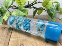 水中花シフトノブ　円柱型　薔薇と紫陽花　ターコイズブルー_画像5