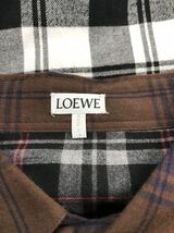 極美品☆LOEWE ロエベ☆20AW H526337XA2 アナグラムレザーロゴパッチクレイジーパターンチェックシャツ_画像3