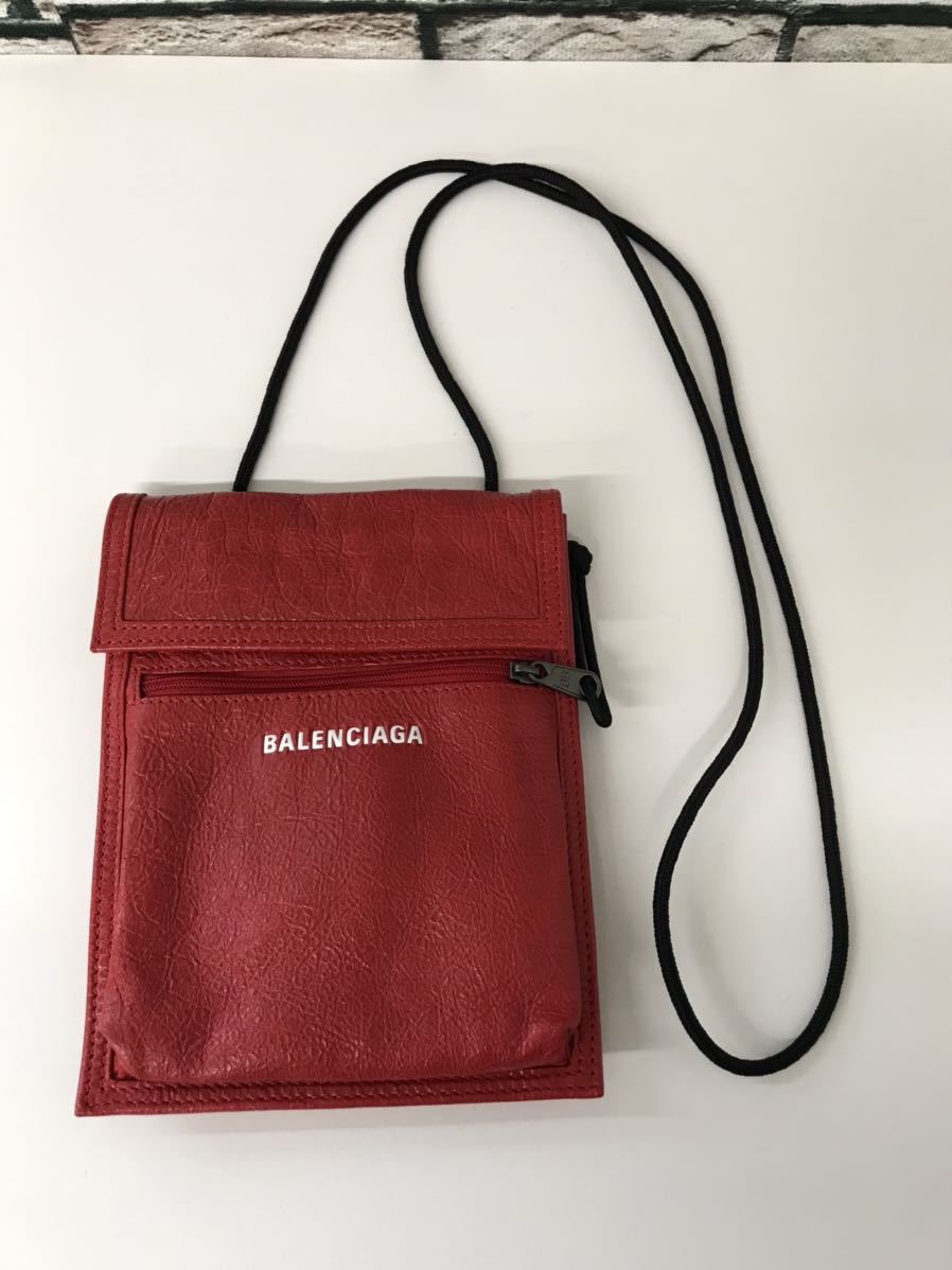 新品 BALENCIAGA SHOPPING PHONE HOLDER シルバー ミニバッグ