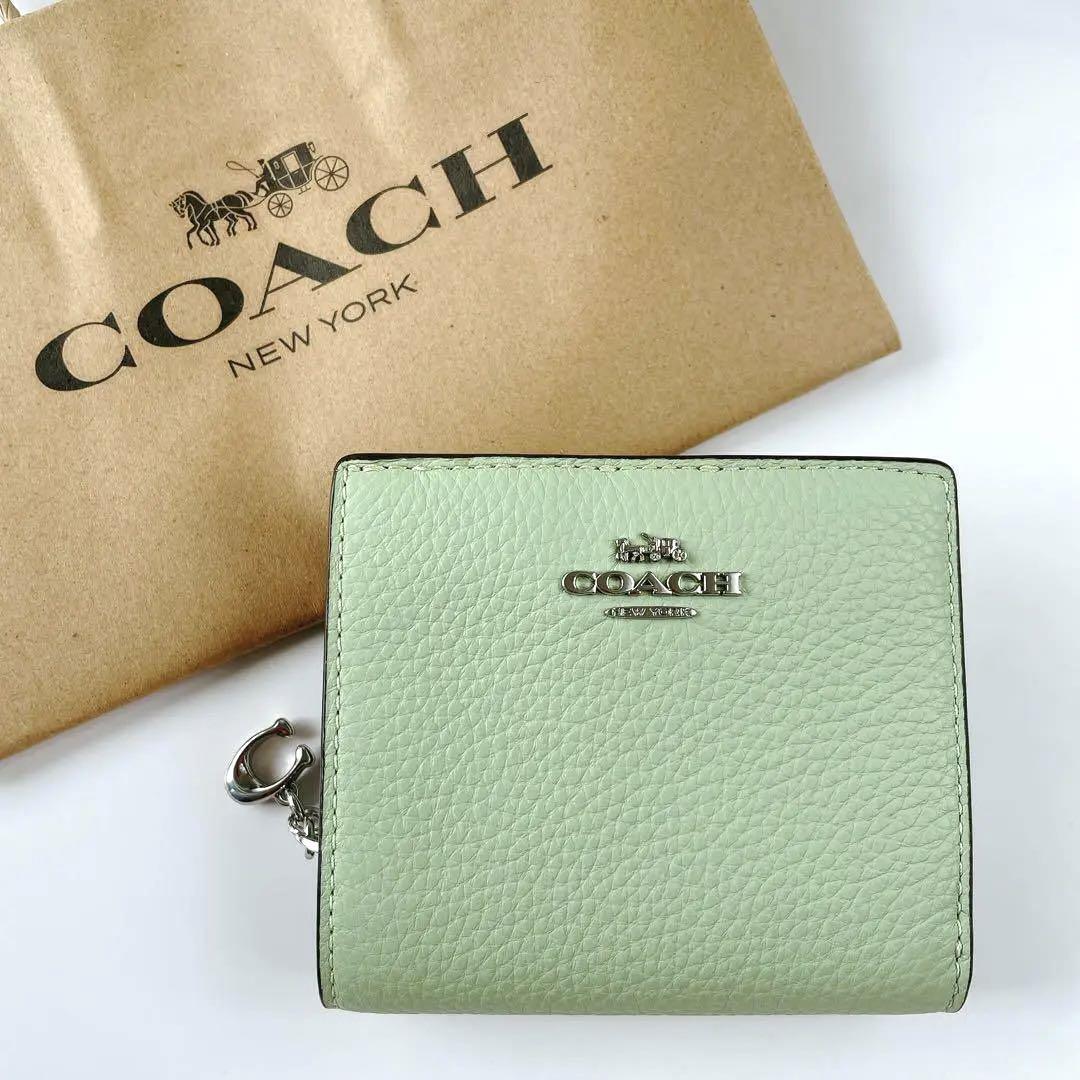新品未使用COACH コーチ 財布 二つ折り財布 三つ折り財布 グリーン 緑 