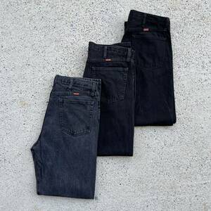 ≪W36≫ US古着 RUSTLER ラスラー ブラックデニムパンツ 3本セット まとめ売り 古着 卸 vintage 卸売りwrangler #３