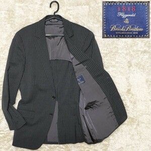 【良品★】サイズ38SHT(M〜L程度) BROOKS BROTHERS フィッツジェラルド2Bテーラードジャケット/グレーストライプ◆ブルックスブラザーズ