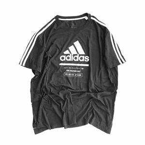 ★送料無料【adidas】アディダス　スリーストライプライフ　古着　2XL オーバーサイズ プリントTシャツ 古着Tシャツ