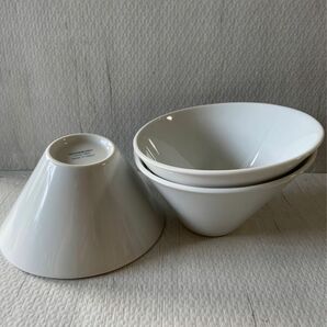 KANESUZU カネスズ 美濃焼 日本製 新品 陶磁器 洋食器 サラダボウル 鉢 どんぶり 台形食器 白 3点セット 