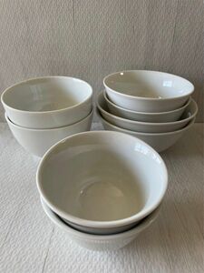 美濃焼 日本製 新品 陶磁器 丸鉢 飯碗 茶碗 ホワイト系 4種類まとめ 計8点セット