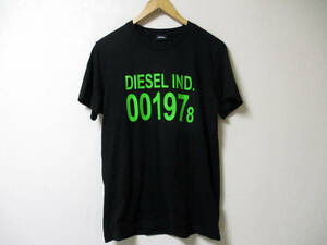 本物★ディーゼル　DIESEL　半袖　Tシャツ 　黒×グリーン　　サイズ　L　　　（３D