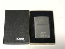 未使用 箱付き ZIPPO ジッポー 企業物 ウニバンク Unibank ウニ銀行 設立記念　1991年製 LIGHTER アメリカ_画像1