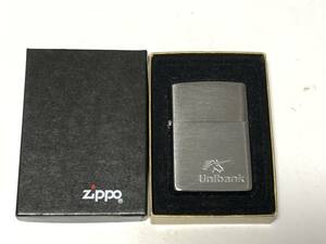 未使用 箱付き ZIPPO ジッポー 企業物 ウニバンク Unibank ウニ銀行 設立記念　1991年製 LIGHTER アメリカ