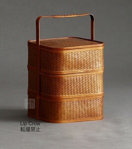 大人気自然竹バスケット 収納バッグ普段使い良品 デザインB 手作り