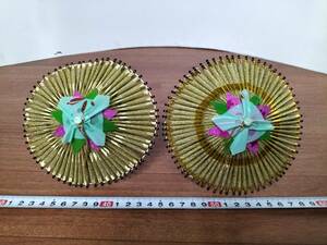  collection handcraft handmade umbrella gold color 2 piece together decoration 