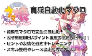 【期限なし】【DMM/NOX対応】ウマ娘プリティーダービー自動化マクロツール グランドマスターズ対応[因子厳選/金策/イベPT稼ぎ/BAN対策済]