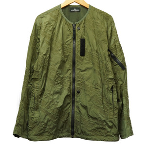 美品 ストーンアイランド シャドウプロジェクト ジップ ボンバー ジャケット ナイロン グリーン サイズM 緑 0119 STONE ISLAND メンズ