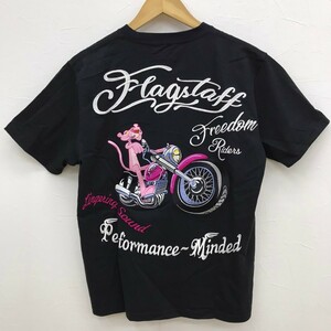 #3.6【新品】PINK PANTHER×FLAGSTAFF ピンクパンサー×フラッグスタッフ バイカー 刺繍 半袖Tシャツ L 絡繰魂 検索(東洋/抜刀娘/バンソン