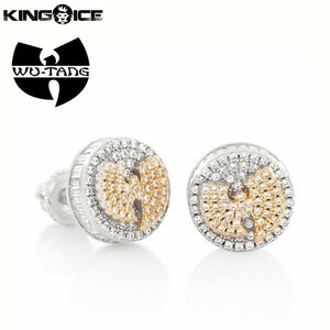 [ top. width 10mm]King Ice × Wu-Tang Clan King ice u- tongue Clan Logo earrings white gold 10mm Wu-Tang Logo Earrings