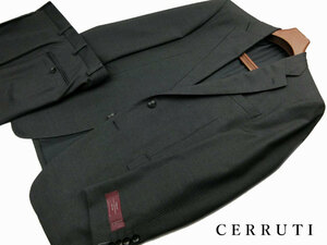 正規品 新品 CERRUTI AB6 身長175㎝ 胴囲88㎝ 秋冬 イタリア製生地 2ボタン ストライプ レギュラー ワンタック チェルッティー グレー d392