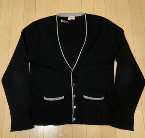 Vintage GOLDEN BRENT School Cardigan Lambs Wool ラムウール ブレント ヴィンテージ スクールカーディガン Black Gray ブラックグレー