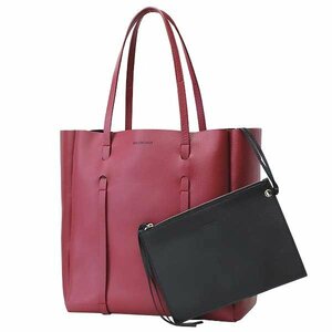 【送料無料】【本物】BALENCIAGA★バレンシアガ★エブリデイトートS★475199★レザー★ボルドー★トートバック★ポーチ★ミラー★女性★革