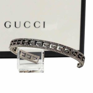 [ free shipping ][ genuine article ] popular *GUCCI* Gucci * square G* cuff bracele * men's * bangle * silver *551919* cut out * simple *