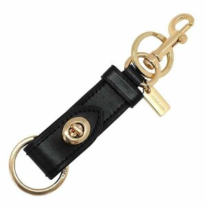 [ free shipping ][ genuine article ]COACH* Coach * trigger snap back charm * leather * black * unisex * key ring *39865* Turn lock 