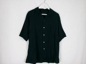  Rageblue RAGEBLUE open color shirt nylon Blend oversize . minute sleeve L dark navy men's used /FC