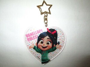 ★中古 ディズニー映画 シュガー ラッシュ オンライン ヴァネロペ フォン シュウィーツ KEYRING ラメ入りアクリルキーホルダー ハート 星★