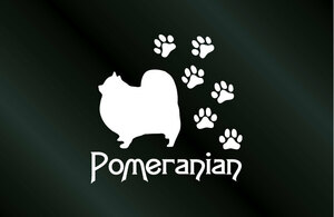 肉球いっぱい 犬のステッカー ポメラニアン (Sサイズ) DOG 犬 シール