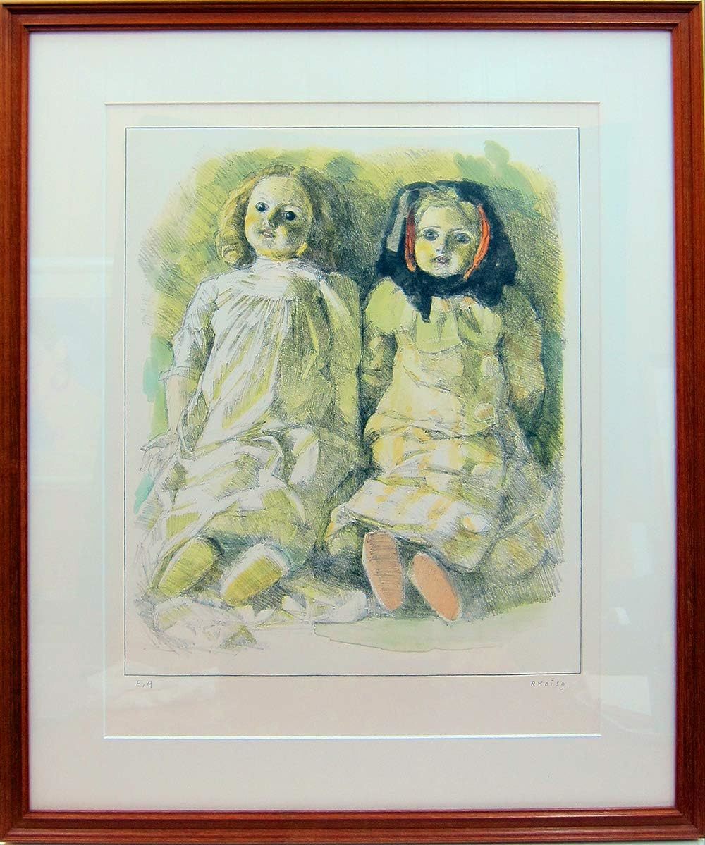 [Reproduction] Miraculous Being Hard to Find Collector Ryohei Koiso French Doll Lithograph Print Autographed Framed Painting Masterpiece Rare, Artwork, Prints, Lithography, Lithograph