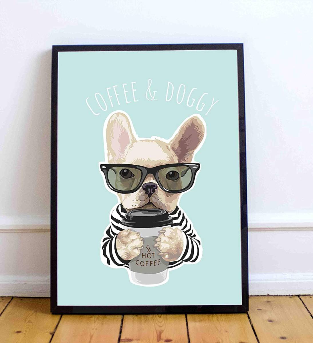 A3 Size New Art Panel Art Poster Dog French Bulldog Picture Modern Art Wall Hanging Interior Painting Framed Framed, artwork, painting, others