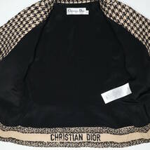 Christian Dior 国内正規品 20SS バージャケット FR42 ダブルブレスト テーラード 千鳥柄 シルク ウール ツイード FENDI/VALENTINO出身_画像9