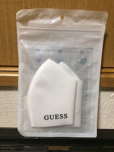 GUESS Logo Mask 洗える 立体型 風邪 花粉 ほこり 抗菌 消臭 速乾 UVカット 2枚入り MK2A7724RT　ホワイト