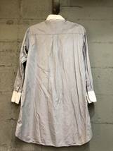 green グリーン 現HYKE クレリックシャツ ロングシャツ ホワイトカラーシャツ GRAY ×WHITE size1_画像2